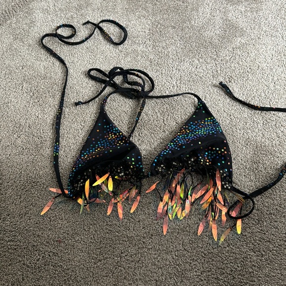 Lime Blonde Black Celestial bikini top. Size UK 8 - Picture 4 of 8